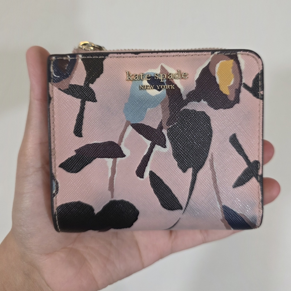 Kate Spade Cameron L Zip Bifold Wallet Paper Rose